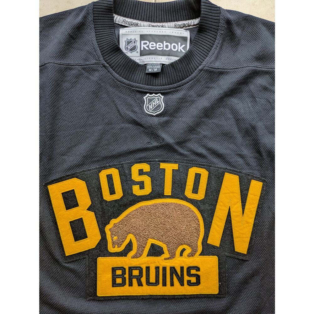 Boston Bruins 2016-2017 Classic Reebok jersey sweater M 3rd blk gold NHL hockey